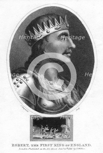 King Egbert of Wessex, first king of all England, (1803).Artist: J Chapman