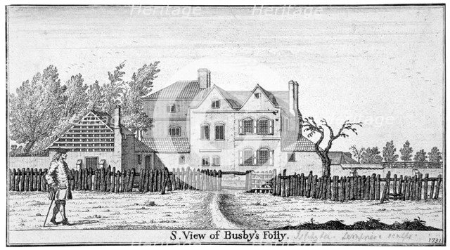 View of Busby's Folly, Islington, London, 1731. Artist: Clement Lempriere