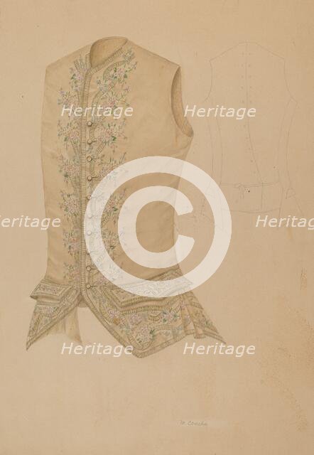 Waistcoat, 1935/1942. Creator: Margaret Concha.