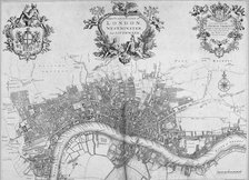 Map of Westminster, the City of London and Southwark, 1720.                                          Artist: Anon
