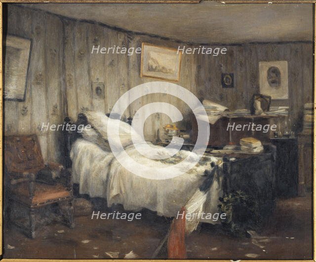 Gambetta's mortuary chamber, in his villa in Les Jardies, Ville-d'Avray, January 1883. Creator: Orens Denizard.