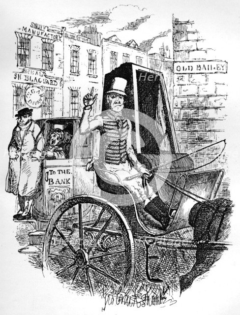 'The Last Cab Driver, and the First Omnibus Cad', c1900. Artist: George Cruikshank.