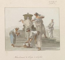Washerwomen of Chiaja in Naples, 1778. Creator: Louis Ducros.