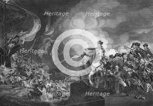 'Defeat of the Floating Batteries at Gibraltar', 1782 (c1857). Artist: G Stodart