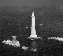 Eddystone Lighthouse and the foundations of Smeaton's Tower, Plymouth, Devon, 1948. Artist: Aerofilms.