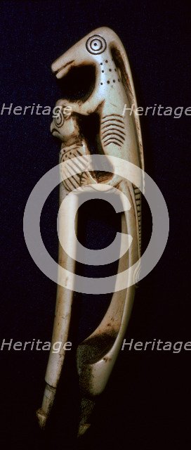 Western inuit bronze adze haft. Artist: Unknown