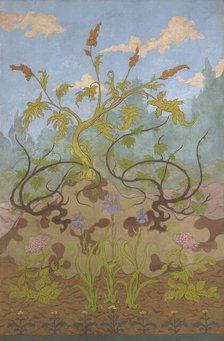 Iris et grandes fleurs jaunes et mauves, 1899. Creator: Ranson, Paul Elie (1864-1909).