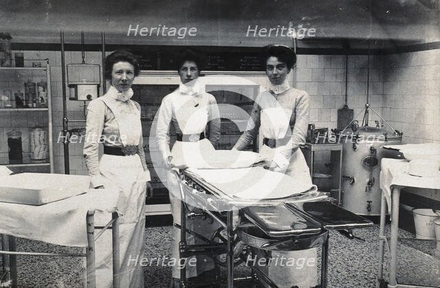St Bartholomew's Hospital, London: nurses in Theatre D, c1890. Creator: Unknown.