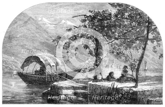 "Autumn on the Lago Maggiore", by F. Dillon, in the Exhibition of the British Institution, 1864. Creator: Mason Jackson.