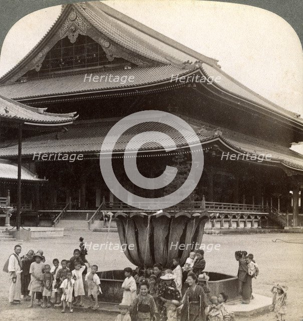 Main front of Higashi Hongan-ji, largest Buddhist temple in Japan, Kyoto, 1904.Artist: Underwood & Underwood