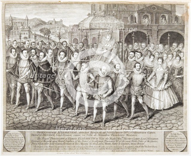 Royal procession of Queen Elizabeth I, c1580 (1744). Artist: George Vertue