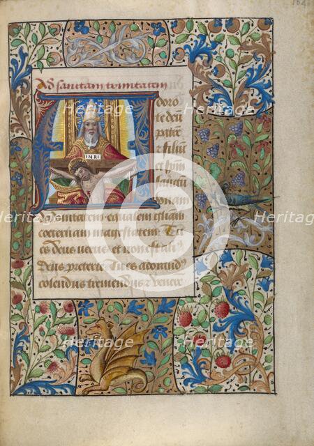 Initial A: The Trinity; Book of Hours, about 1480-1490. Creator: Georges Trubert.