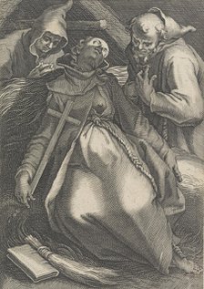 Sancta Euphrolyna, from the series Female Hermits, 1600-1633. Creators: Boetius Adams Bolswert, Abraham Bloemaert.