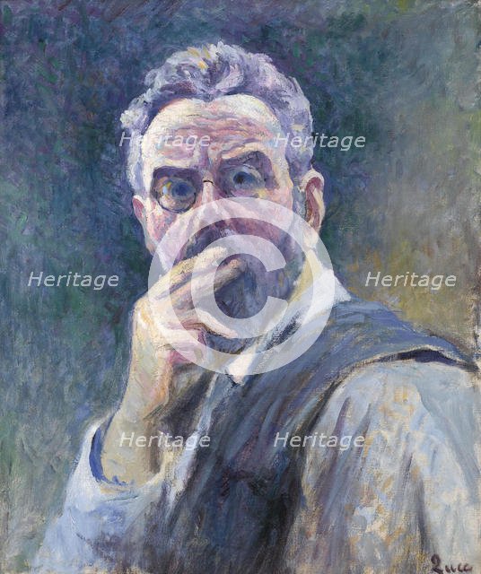 Self-Portrait with cigaret, c. 1905. Creator: Luce, Maximilien (1858-1941).