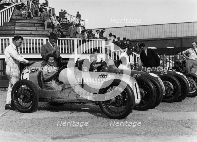 The Austin 7 team at Brooklands, Surrey, 1937. Artist: Unknown