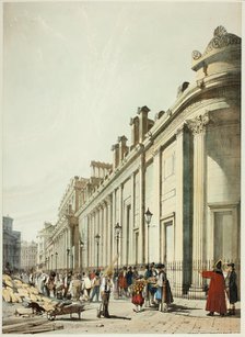 The Bank Looking Towards the Mansion House, from Original Views of London as It Is, 1842. Creator: Thomas Shotter Boys.