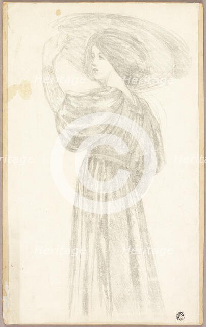 Standing Woman in Three-Quarter Profile Wearing Broad Brimmed Hat, n.d. Creator: Unknown.