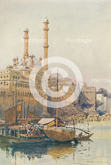 'The Ghats Below Aurangzeb's Mosque, Benares', c1880 (1905). Creator: Alexander Henry Hallam Murray.
