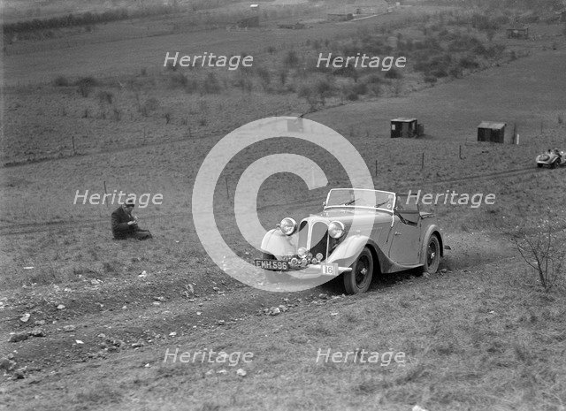 Frazer-Nash BMW 319/55 at the London Motor Club Coventry Cup Trial, Knatts Hill, Kent, 1938. Artist: Bill Brunell.