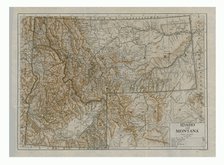 Map of Idaho and Montana, USA, c1910s. Creator: Emery Walker Ltd.