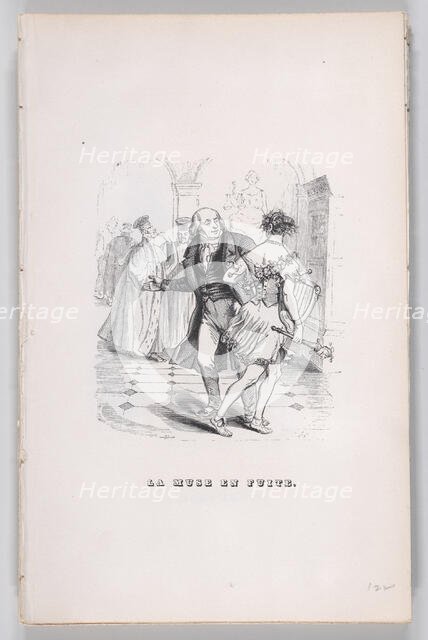 The Fleeing Muse from The Complete Works of Béranger, 1836. Creator: Jean Ignace Isidore Gerard.