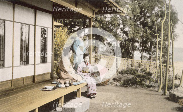 Ladies at Home, 1890's. Creator: Japanese Photographer (19th Century).