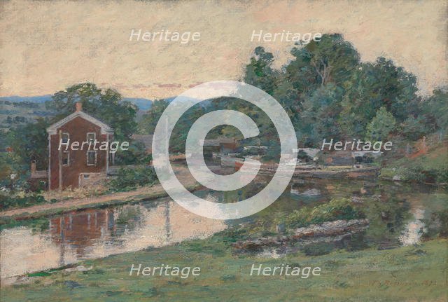 Evening at the Lock, Napanoch, New York, 1893. Creator: Theodore Robinson.