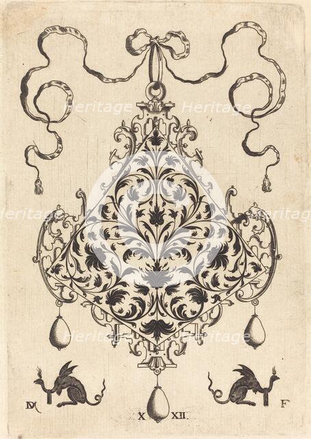 Large Pendant, Ornamental Foliage Design, 1596. Creator: Daniel Mignot.
