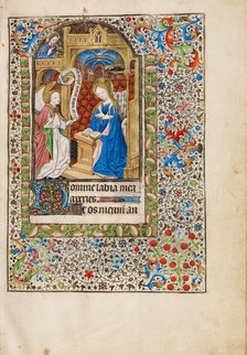 The Annunciation; Book of Hours, about 1440-1450. Creator: Workshop of the Bedford Master.