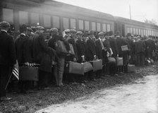 Camp Meade #1 - Arrival of Drafted Men, 1917. Creator: Harris & Ewing.