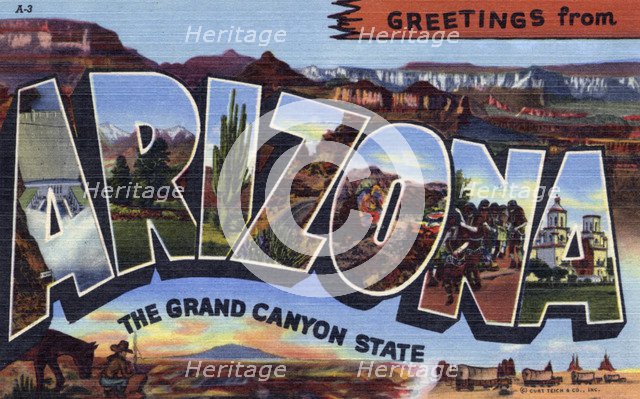 'Greetings from Arizona, the Grand Canyon State', 1944. Artist: Unknown