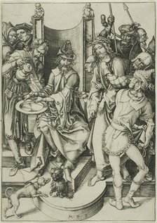 Christ before Pilate, from The Passion, c. 1480. Creator: Martin Schongauer.