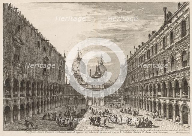 Views of Venice: The Courtyard of the Ducal Palace, 1741. Creator: Michele Marieschi (Italian, 1710-1743).