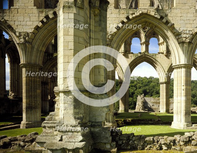 The ruined 13th century church of Rievaulx Abbey, North Yorkshire, 1988. Artist: Paul Highnam
