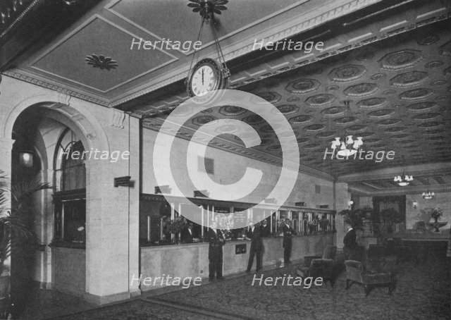Main office adjoining the entrance lobby, Roosevelt Hotel, New York City, 1924. Artist: Unknown.