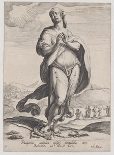 Faith, from Virtues and Vices, 1596-97., 1596-97. Creator: Zacharias Dolendo.