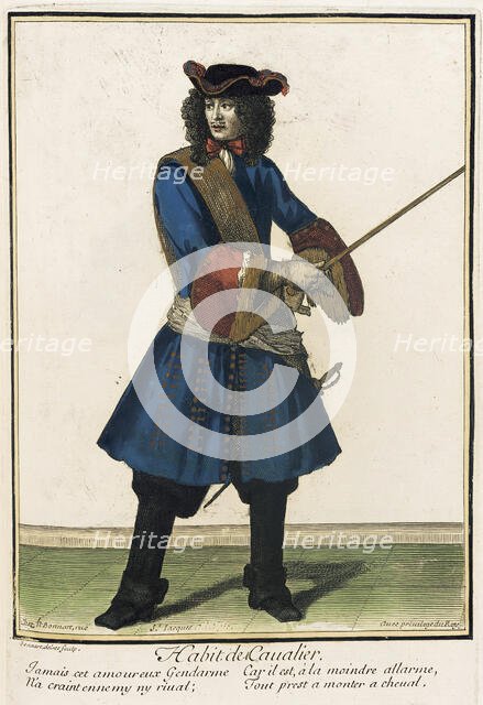 Recueil des modes de la cour de France, 'Habit de Cavalier', between circa 1672 and circa 1676. Creator: Nicolas Bonnart.