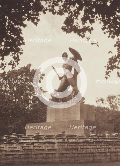 [Statue in park]. From the album: Photograph album - London, 1920s. Creator: Harry Moult.