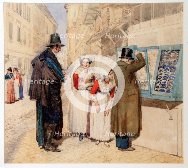 A Bridegroom Choosing a Ring for His Fiancee, 1838. Artist: Ivanov, Alexander Andreyevich (1806-1858)