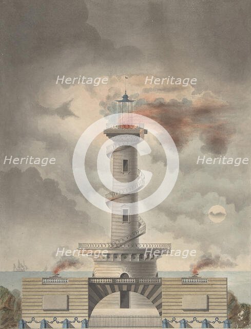 Design for a Lighthouse (Margate?), ca. 1815. Creator: Debenne.