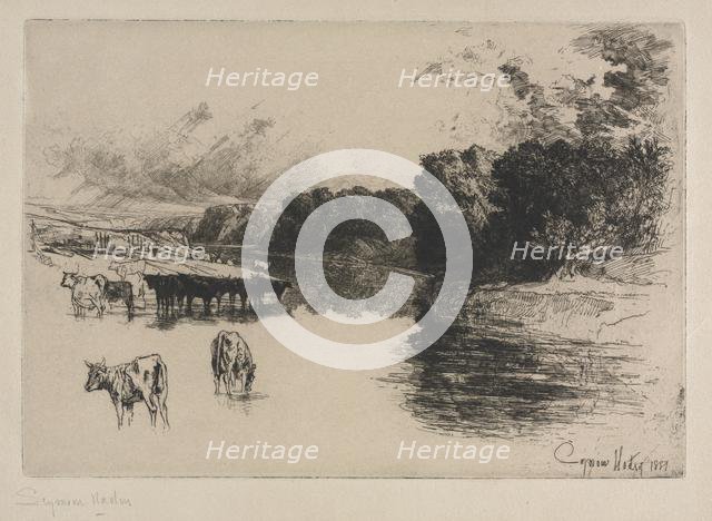 A Lancashire River, 1881. Creator: Francis Seymour Haden (British, 1818-1910).