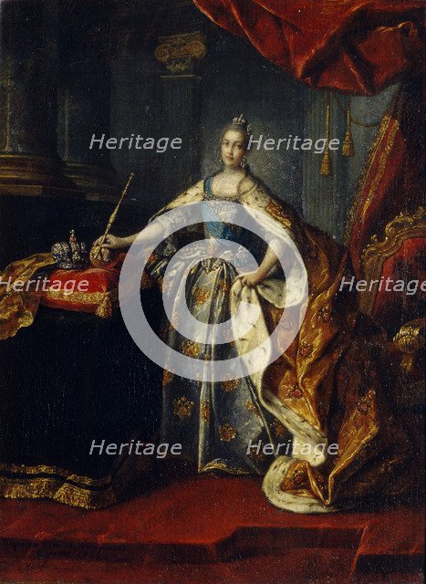 Portrait of Empress Catherine II (1729-1796), 1762. Artist: Antropov, Alexei Petrovich (1716-1795)