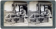 Peasant housewife weaving cotton cloth, Japan, 1904. Artist: Underwood & Underwood