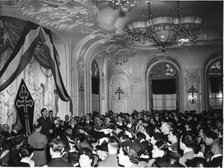 Private reception hosted by General Charles De Gaulle to the French colony at the Savoy Hotel in …