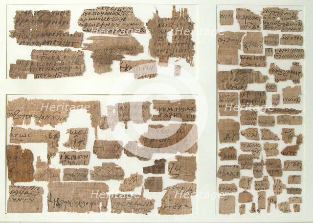 Papyri Fragments, Coptic, 7th century. Creator: Unknown.