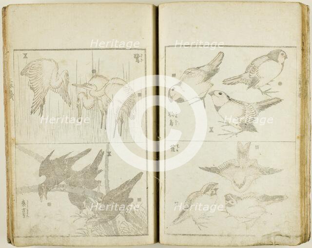 Santai gafu (Album of Drawings in Three Ways), complete in 1 vol., Japan, c. 1816. Creator: Hokusai.