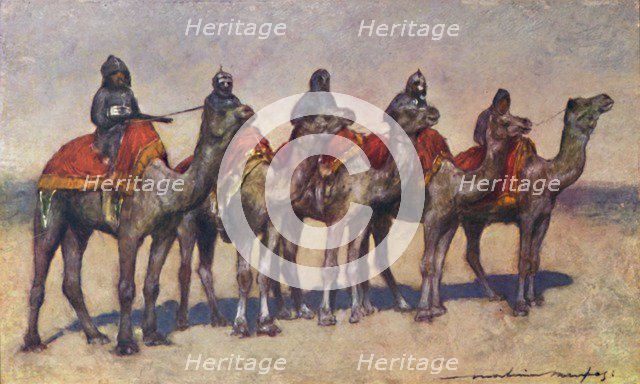 'Armed Camel Riders from Bikanir', 1903. Artist: Mortimer L Menpes.