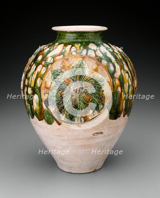 Jar with Floral Medallions, Tang dynasty (A.D. 618-907), first half of 8th century. Creator: Unknown.