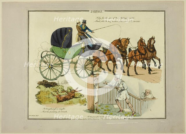 Plate from Illustrations to Popular Songs, 1822. Creator: Henry Thomas Alken.