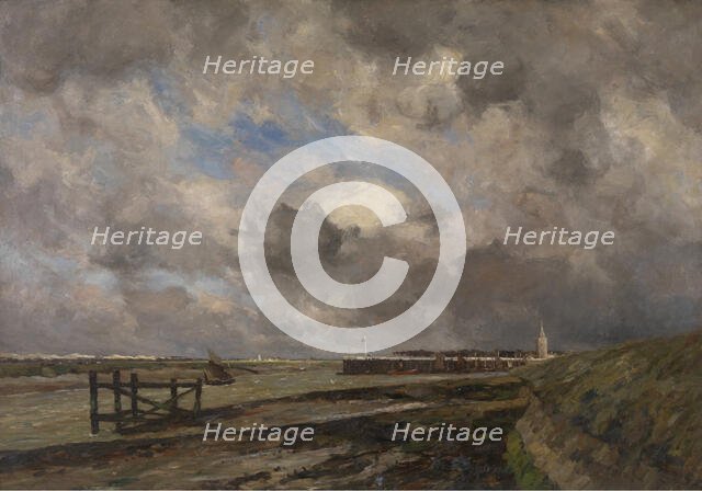 Showery Weather in Nieuwpoort, 1901. Creator: Victor Olivier Gilsoul.